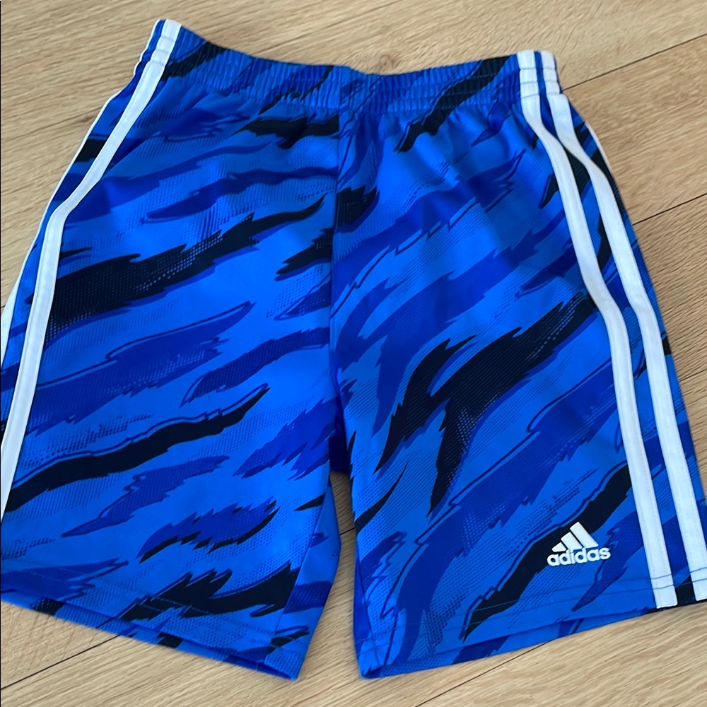Kids Adidas Blue and Orange Athletic Shorts Set - Picture 6 of 10